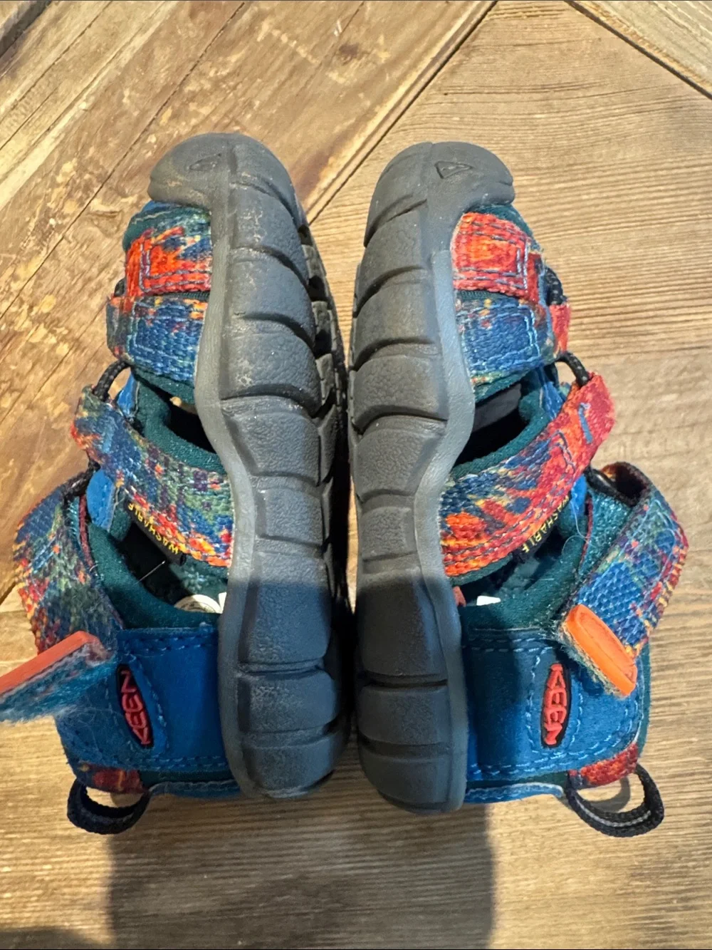 KEEN Kids Blue Sport H2 Sandals with Orange Accents Toddler Size 4